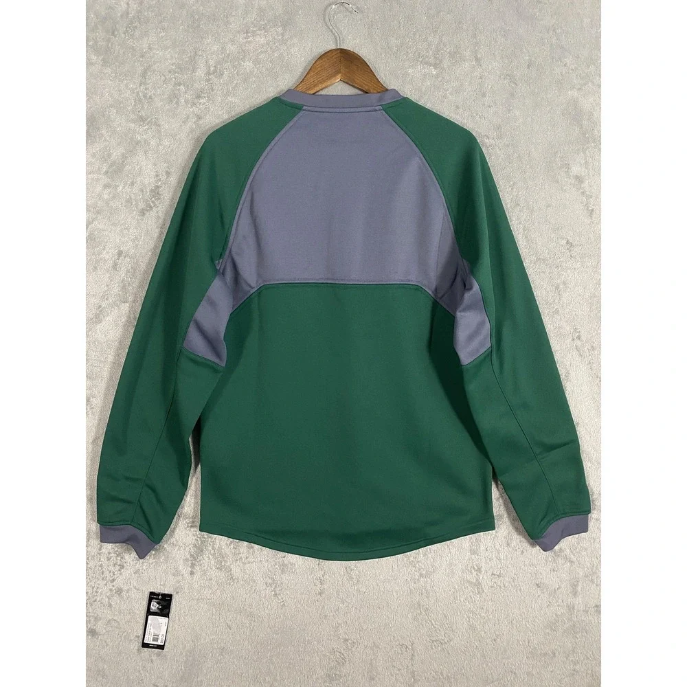 NWT Adidas‎ Dugout Fleece Top Sweatshirt Mens Small Green Gray Pullover Pocket